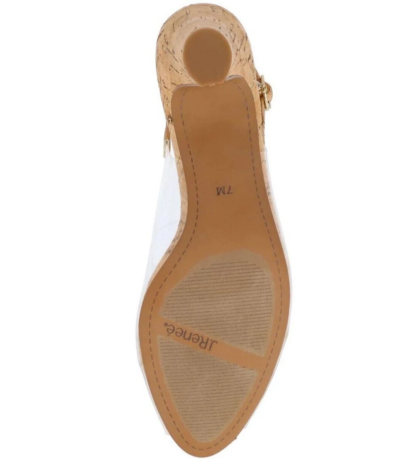 J. Renee Gloriana Cork Jewel Butterfly Ornament Vinyl Peep Toe Slingback Pumps