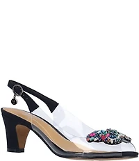 J. Renee Gloriana Jewel Butterfly Ornament Peep Toe Slingback Pumps