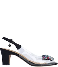 J. Renee Gloriana Jewel Butterfly Ornament Peep Toe Slingback Pumps