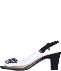 J. Renee Gloriana Jewel Butterfly Ornament Peep Toe Slingback Pumps