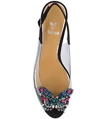 J. Renee Gloriana Jewel Butterfly Ornament Peep Toe Slingback Pumps