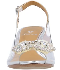 J. Renee Gloriana Jewel Butterfly Ornament Peep Toe Slingback Pumps