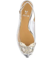 J. Renee Gloriana Jewel Butterfly Ornament Peep Toe Slingback Pumps