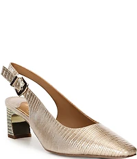 J. Renee Hadyn Lizard Print Block Heel Slingback Pumps