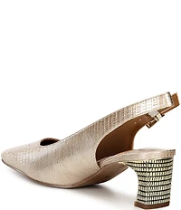 J. Renee Hadyn Lizard Print Block Heel Slingback Pumps