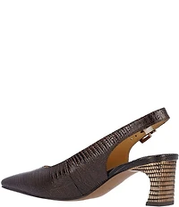 J. Renee Hadyn Lizard Print Block Heel Slingback Pumps