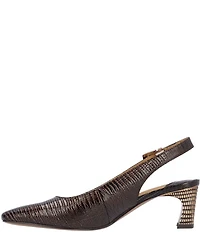 J. Renee Hadyn Lizard Print Block Heel Slingback Pumps