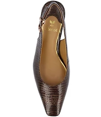 J. Renee Hadyn Lizard Print Block Heel Slingback Pumps