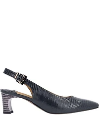 J. Renee Hadyn Lizard Print Block Heel Slingback Pumps
