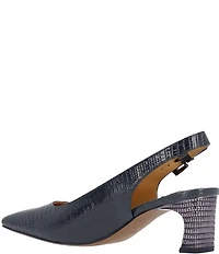 J. Renee Hadyn Lizard Print Block Heel Slingback Pumps