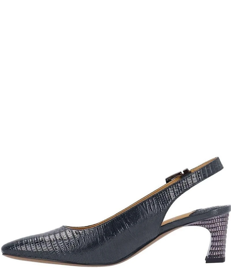 J. Renee Hadyn Lizard Print Block Heel Slingback Pumps