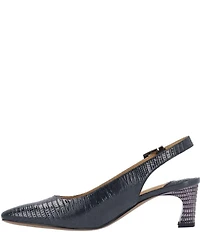 J. Renee Hadyn Lizard Print Block Heel Slingback Pumps