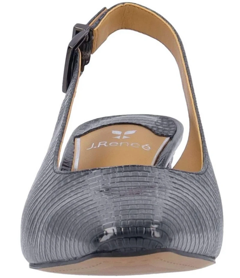 J. Renee Hadyn Lizard Print Block Heel Slingback Pumps
