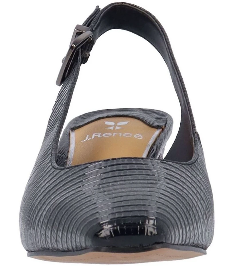 J. Renee Hadyn Lizard Print Block Heel Slingback Pumps