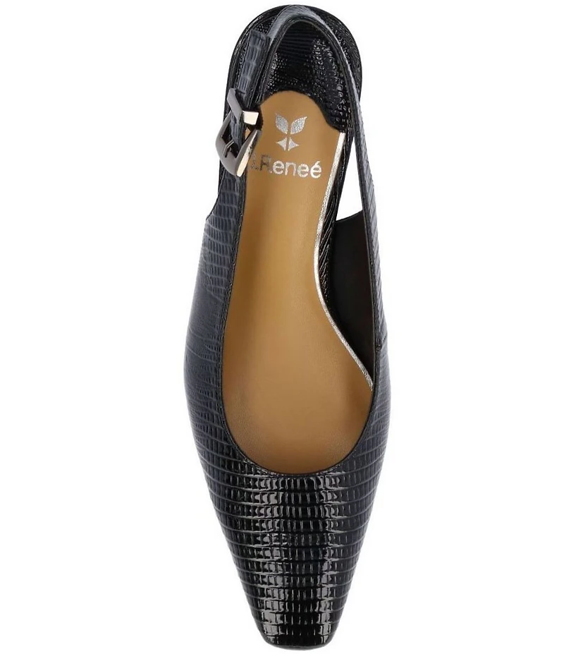 J. Renee Hadyn Lizard Print Block Heel Slingback Pumps