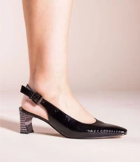 J. Renee Hadyn Lizard Print Block Heel Slingback Pumps