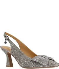 J. Renee Harlan Glitter Rhinestone Bow Slingback Pumps