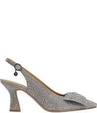 J. Renee Harlan Glitter Rhinestone Bow Slingback Pumps