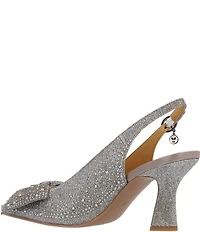 J. Renee Harlan Glitter Rhinestone Bow Slingback Pumps
