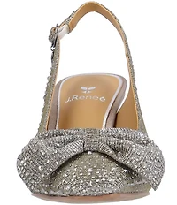J. Renee Harlan Glitter Rhinestone Bow Slingback Pumps