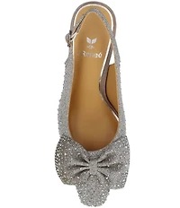 J. Renee Harlan Glitter Rhinestone Bow Slingback Pumps