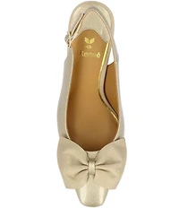 J. Renee Harlan Patent Grosgrain Bow Slingback Pumps