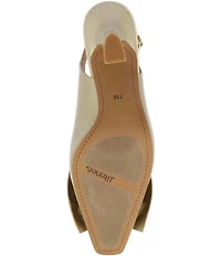 J. Renee Harlan Patent Grosgrain Bow Slingback Pumps