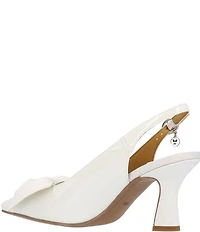 J. Renee Harlan Patent Grosgrain Bow Slingback Pumps
