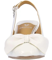 J. Renee Harlan Patent Grosgrain Bow Slingback Pumps