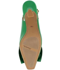 J. Renee Harlan Patent Grosgrain Bow Slingback Pumps