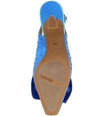 J. Renee Harlan Satin Rhinestone Bow Slingback Pumps