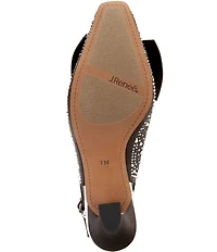 J. Renee Harlan Satin Rhinestone Bow Slingback Pumps