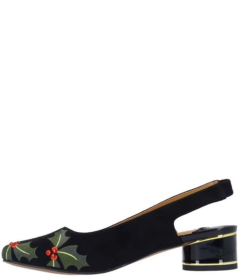 J. Renee Hollee Embroidered Holly Slingback Pumps