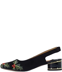 J. Renee Hollee Embroidered Holly Slingback Pumps