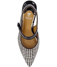 J. Renee Jasira Houndstooth Plaid Mary Jane Slingback Pumps