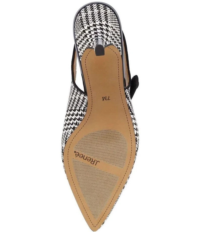 J. Renee Jasira Houndstooth Plaid Mary Jane Slingback Pumps