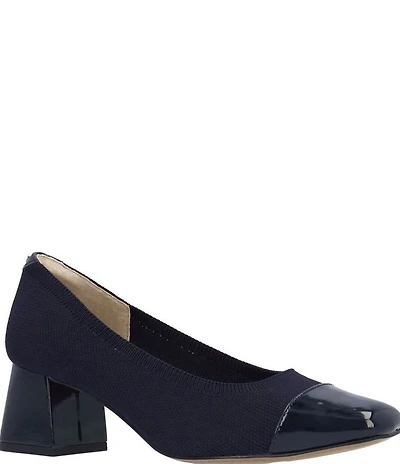 J. Renee Javelle Stretch Knit Patent Cap Toe Pumps