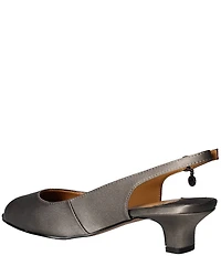 J. Renee Jenvey Satin Slingback Peep Toe Pumps