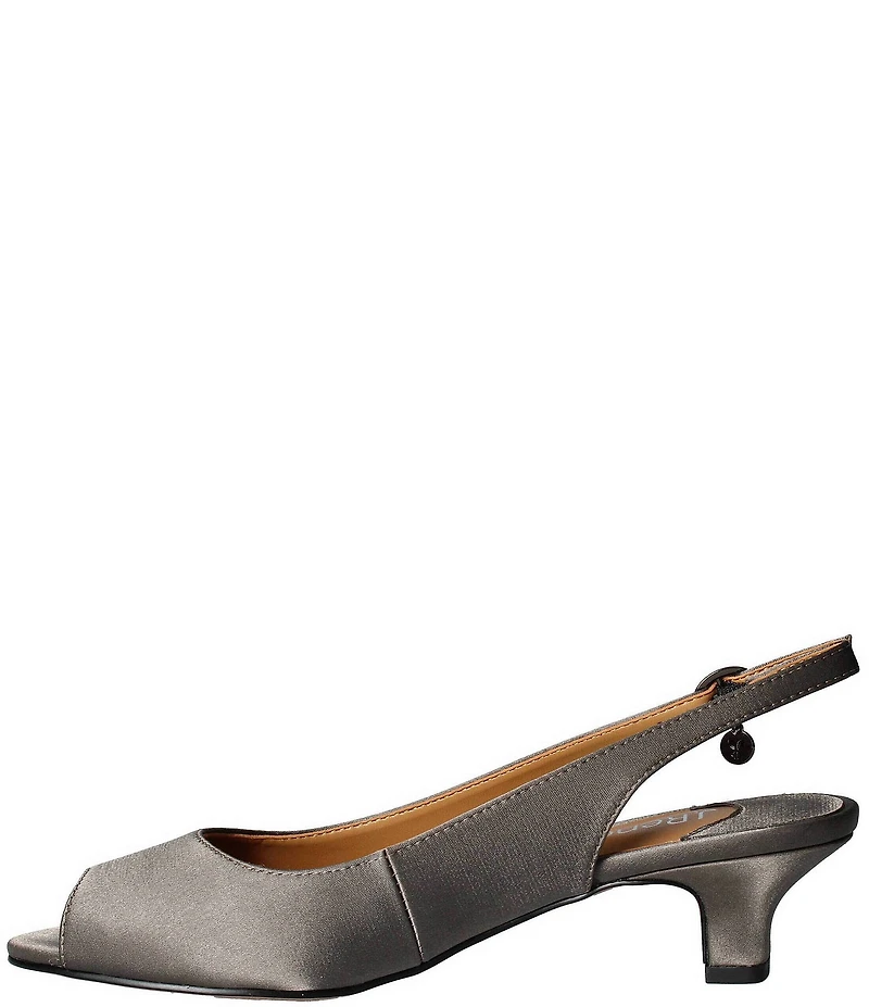 J. Renee Jenvey Satin Slingback Peep Toe Pumps