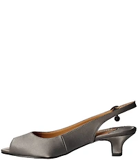 J. Renee Jenvey Satin Slingback Peep Toe Pumps