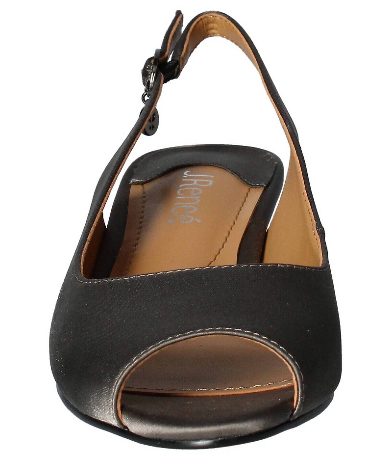 J. Renee Jenvey Satin Slingback Peep Toe Pumps