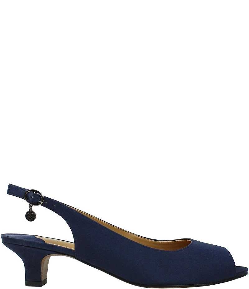 J. Renee Jenvey Satin Slingback Peep Toe Pumps
