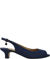 J. Renee Jenvey Satin Slingback Peep Toe Pumps