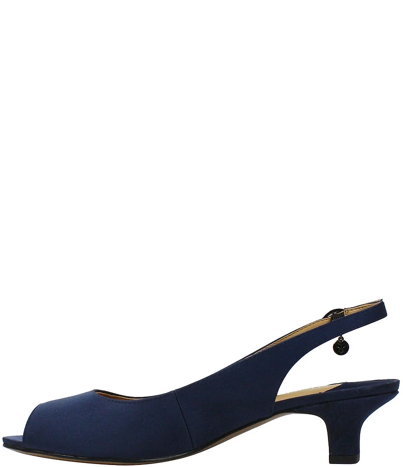 J. Renee Jenvey Satin Slingback Peep Toe Pumps