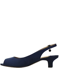 J. Renee Jenvey Satin Slingback Peep Toe Pumps