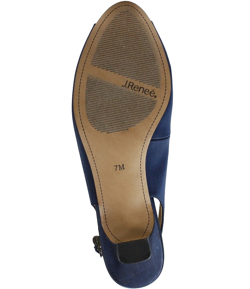 J. Renee Jenvey Satin Slingback Peep Toe Pumps
