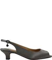 J. Renee Jenvey Satin Slingback Peep Toe Pumps