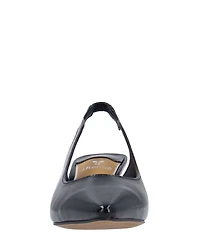 J. Renee Jeyora Crinkle Patent Pointed Toe Slingback Pumps
