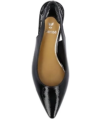 J. Renee Jeyora Crinkle Patent Pointed Toe Slingback Pumps