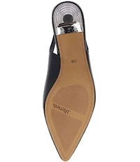 J. Renee Jeyora Crinkle Patent Pointed Toe Slingback Pumps